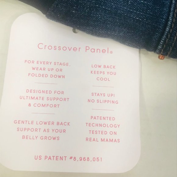 Isabel Maternity Women's Size 8 Crossover Panel Bermuda Blue Denim Short New - Picture 3 of 16